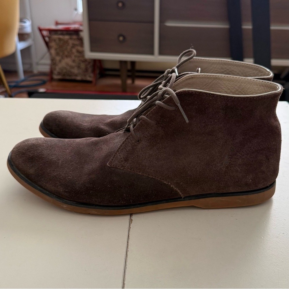 LACOSTE Men’s Chocolate Brown Suede Chukka Ankle Desert Boots Shoes Boho 12